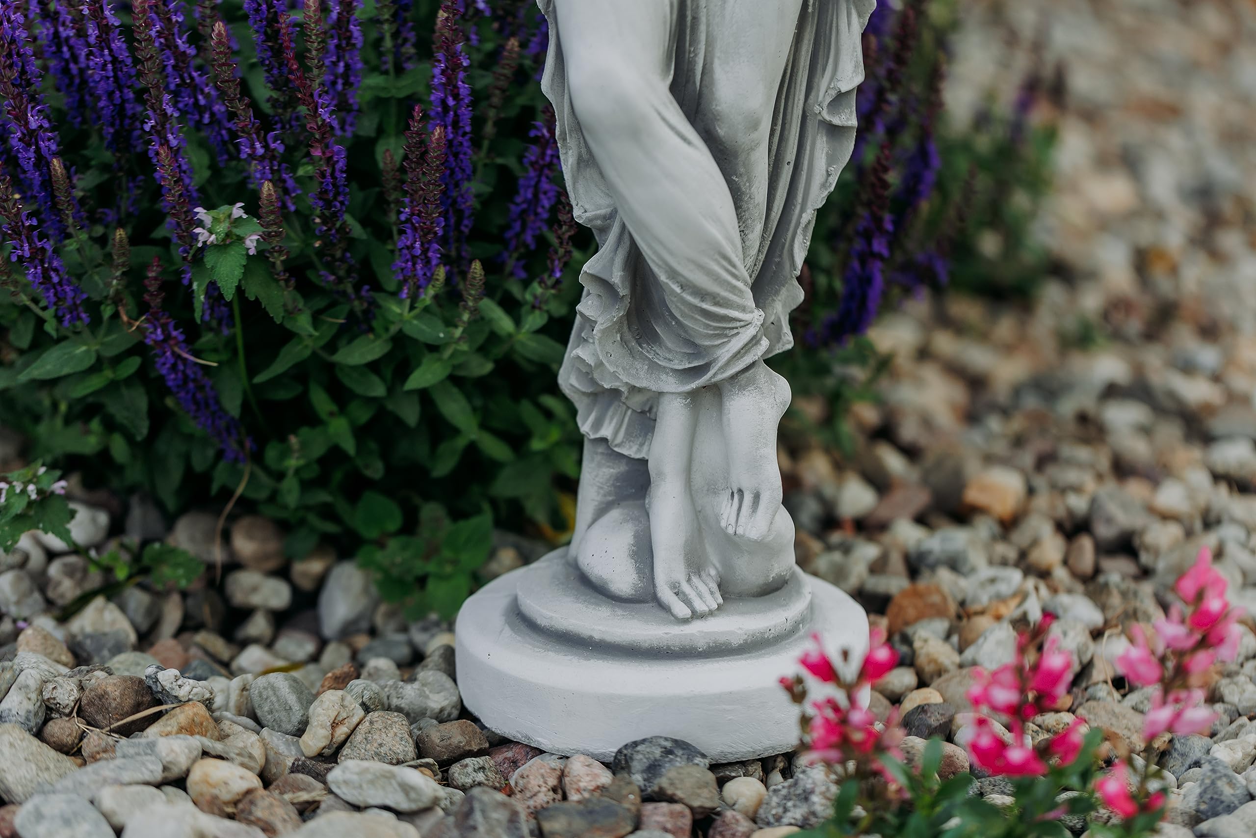 gartendekoparadies.de Statuetka damska, kamienna figurka, wys. 66 cm, 11 kg, szara, odporna na mróz z odlewu kamiennego do użytku na zewnątrz