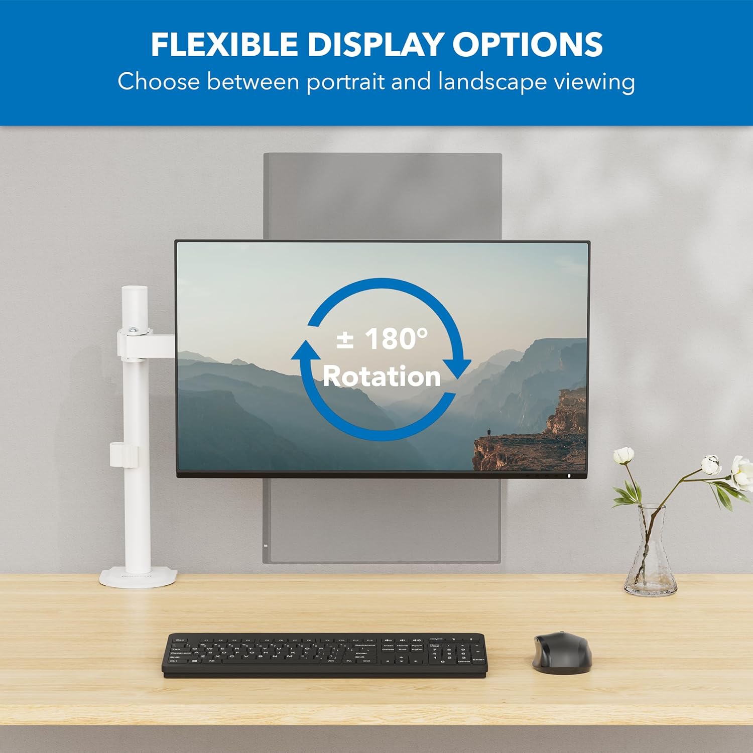 Monitor rotation for portrait or landscape