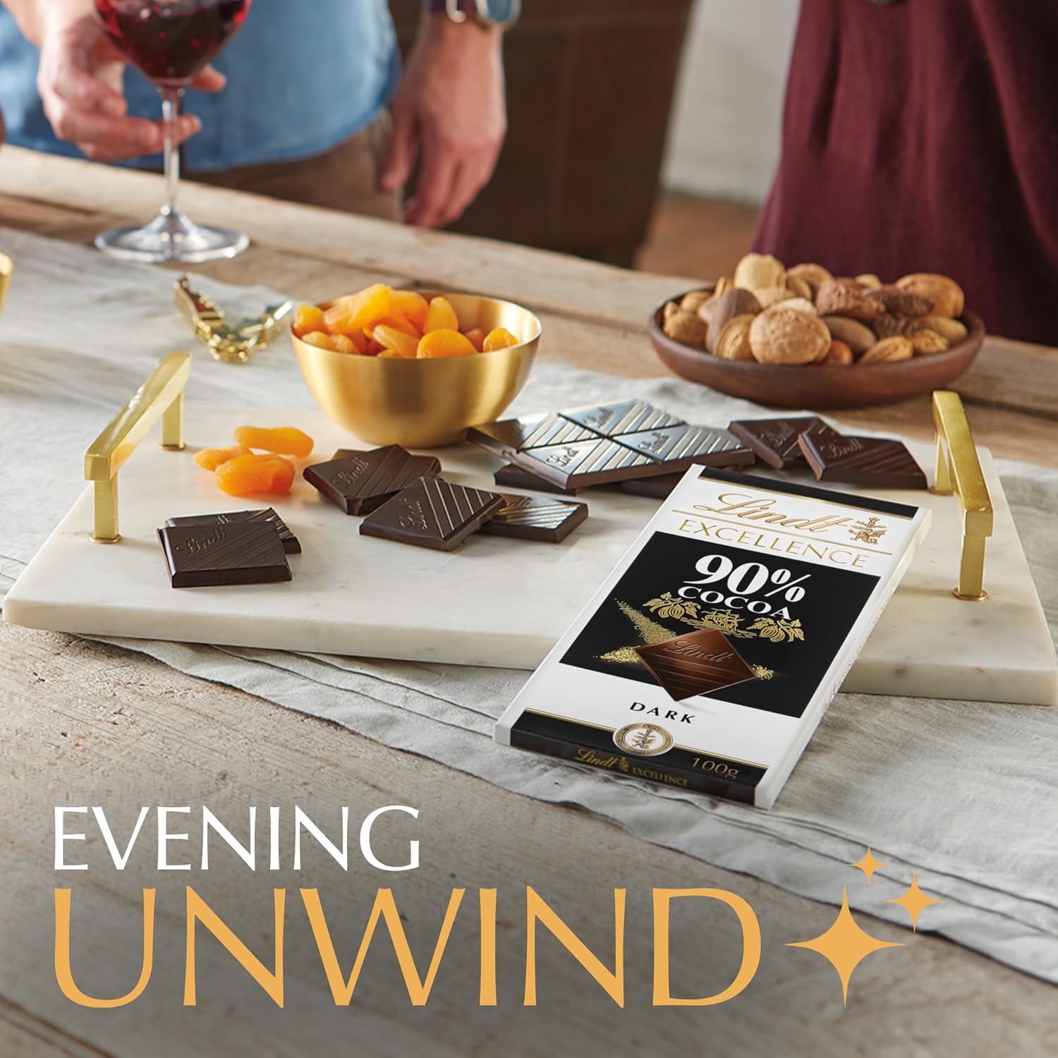 Lindt Excellence, 90% Dark Chocolate Candy Bar, 4ct,. Bars