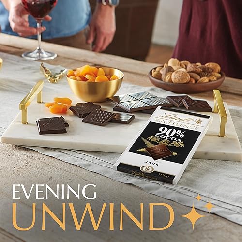 Vista 8 de Lindt EXCELLENCE 90% Cocoa Dark Chocolate Bar, Dark Chocolate Candy, 3.5 oz. (12 Pack)
