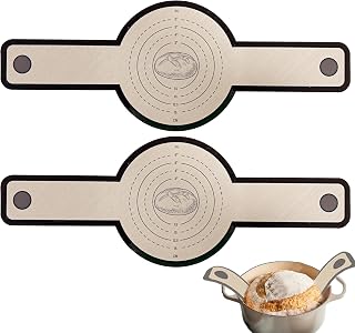 Silikon Backmatte für Dutch Oven 2 Stück, leicht zu reinigen,Lange Griffe Teigmatte, Wiederverwendbare Backunterlage für Teig,Brotmatte für Backofen.