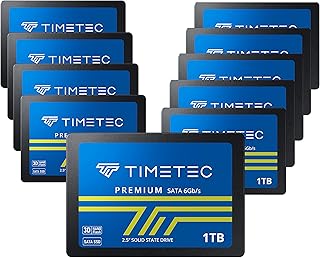 Timetec 1TBx10 (10 Pack) SSD 3D NAND TLC SATA III 6Gb/s 2.5 Inch 7mm (0.28") 800TBW Read Speed Up to 550 MB/s SLC Cache Performance Boost Internal Solid State Drive for PC Computer Desktop and Laptop