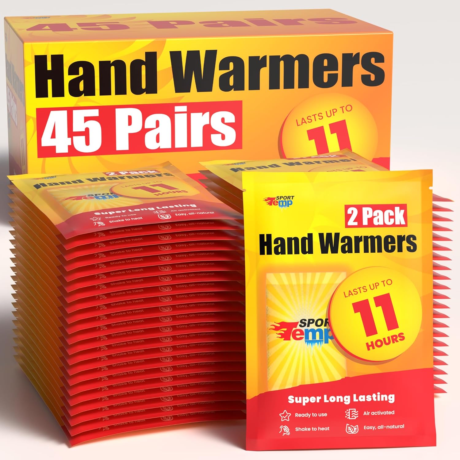 Hand Warmers – Up to 11 Hours of Heat, Super Long Lasting – Easy, All Natural – Air Activated, for Body, Hands & Toes – Odorless Hot Hand Warmer – Sport Temp Hand Warmers – Up to 11 Hours of Heat, Super Long Lasting – Easy, All Natural – Air Activated, for Body, Hands & Toes – Odorless Hot Hand Warmer – Sport Temp