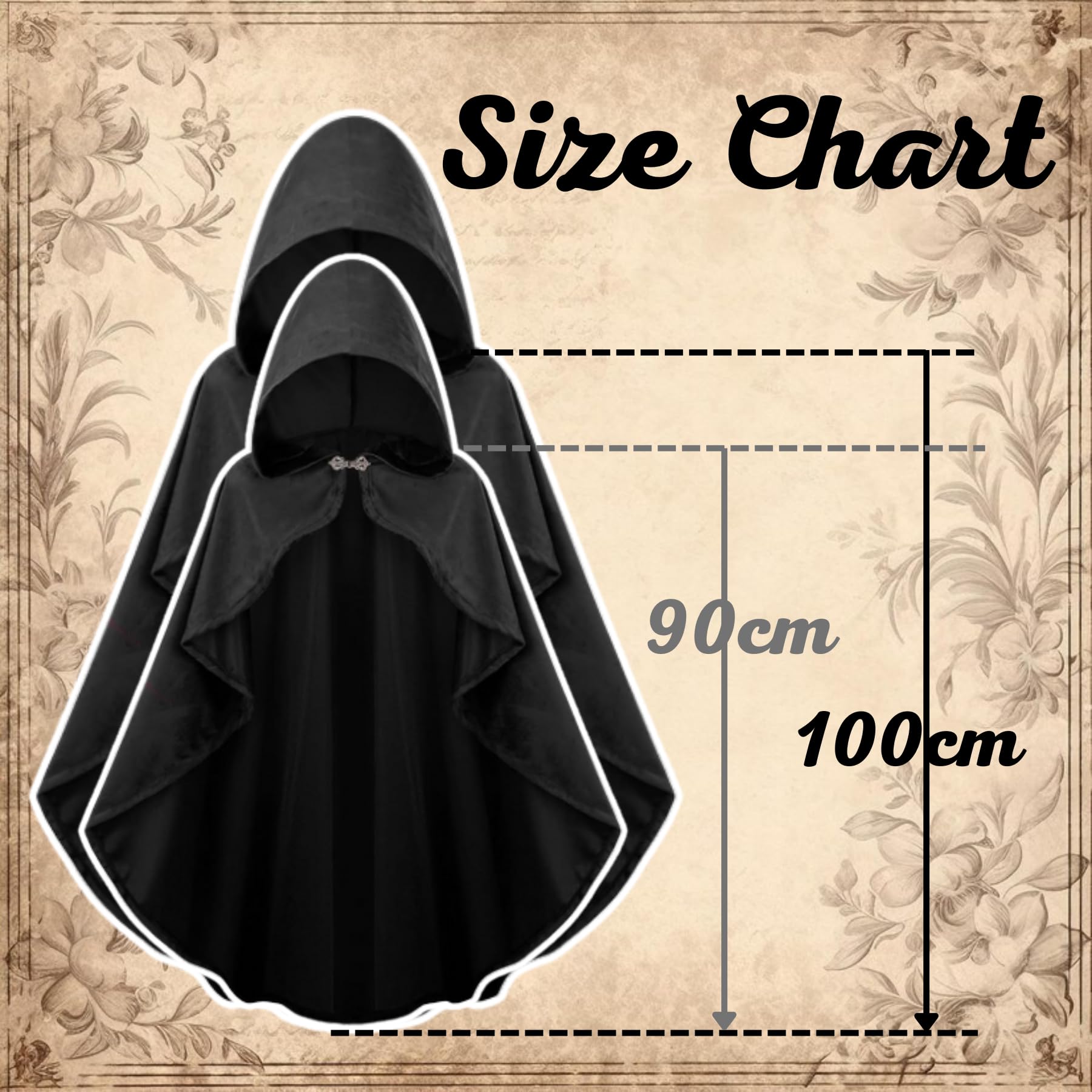 maxToonrain Costume medievale con cappuccio, mantello con cappuccio, stile vintage, gotico, strega, vittoriano, per Halloween