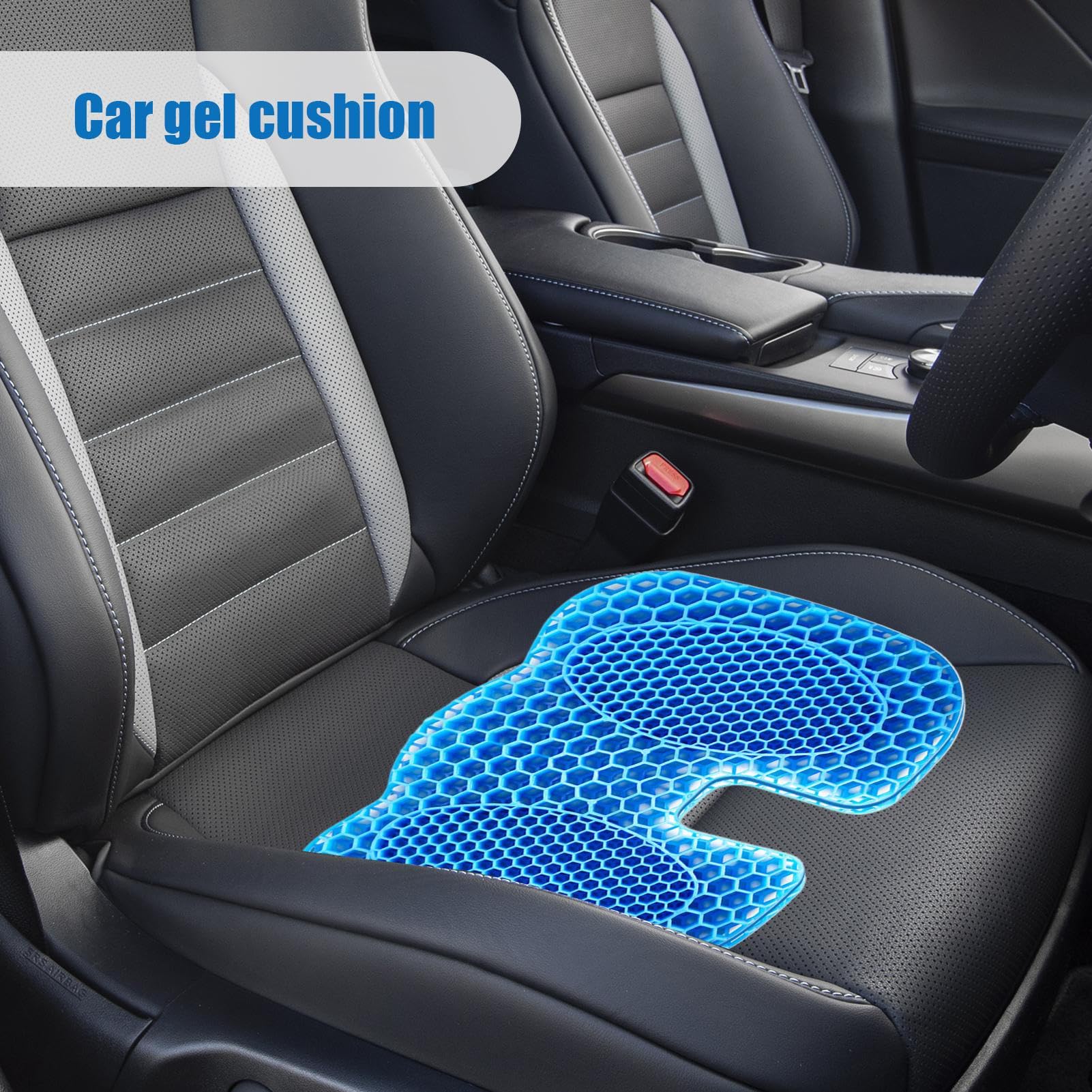 Cuscino per sedile in gel rinfrescante per auto, cuscino in gel per auto, cuscino posteriore ergonomico traspirante, accessori per auto, sedile imbottito freddo per una sedia