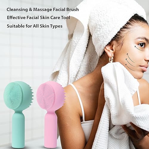 Miniatura 5 de Cepillo de limpieza facial de silicona, 2 en 1, cepillo facial manual exfoliante facial, limpiador facial, exfoliante facial, cerdas ultrafinas para