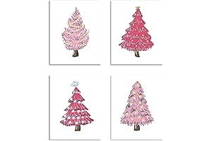 KEUSPI Pink Christmas Decorations: Festive Wall Art for a Joyous Holiday Season