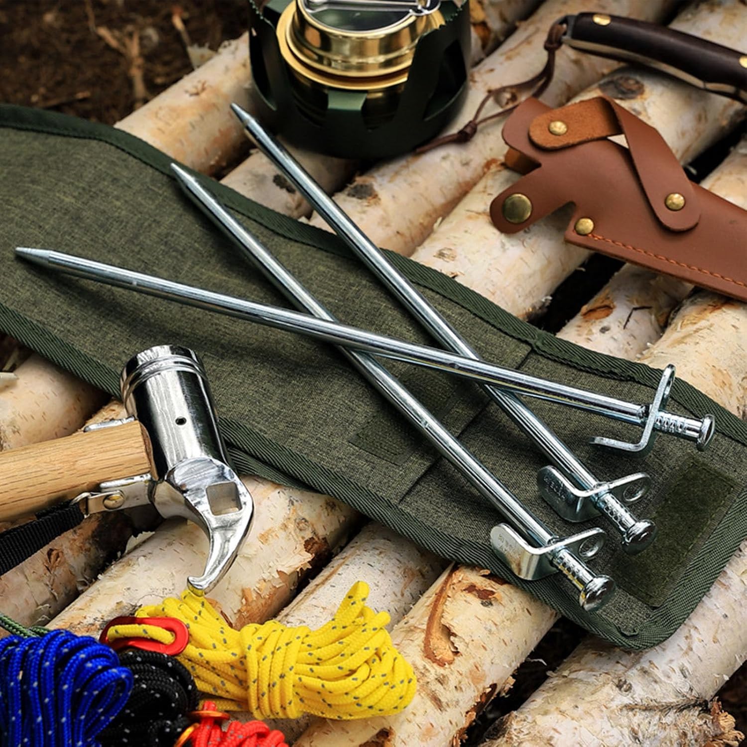 Pilipane Tent Pegs Steel Tent Stakes Lightweight Proof Camping Pegs for Outdoor Camping Beach Snow Canopy Silver 15.7in 40cm