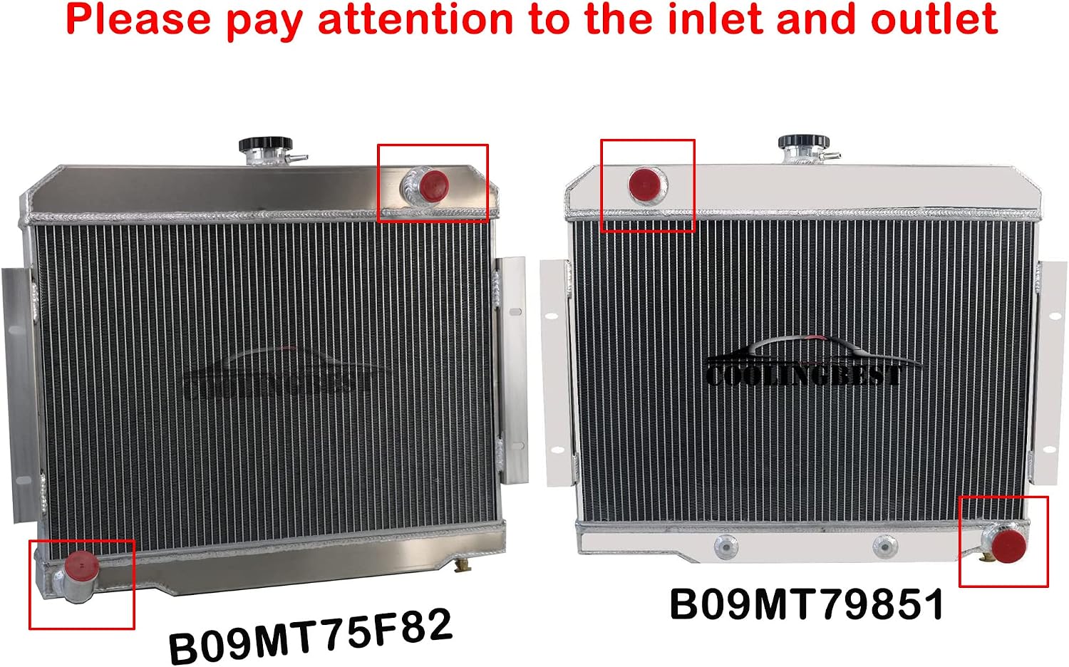 Aluminum Radiator 3 Row for 1972-1986 Jeep CJ5 CJ6 CJ7 2.5L 3.8L 4.2L 4.6L 5.0L L4 L6 V8 Engine, 1973 1974 1975 1976 1978 1979 1980