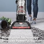 Hoover WindTunnel Cord Rewind Pro Bagless Vacuum Cleaner, Corded Upright Vacuum Cleaner for Carpet and Hard Floor, Multi-Cyclonic Filtration, 25ft Auto-Rewind Cord, 5-Height Adjustment