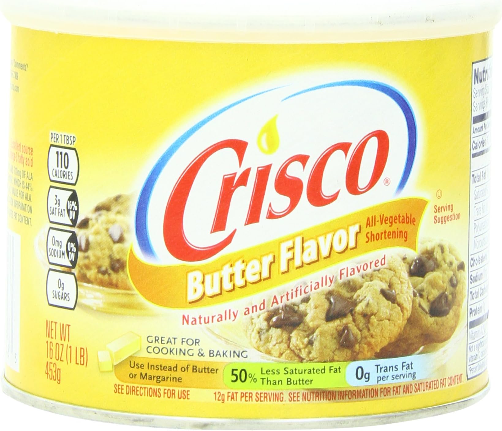 Crisco Butter Flavor All Vegetable Shortening, 16 Ounce
