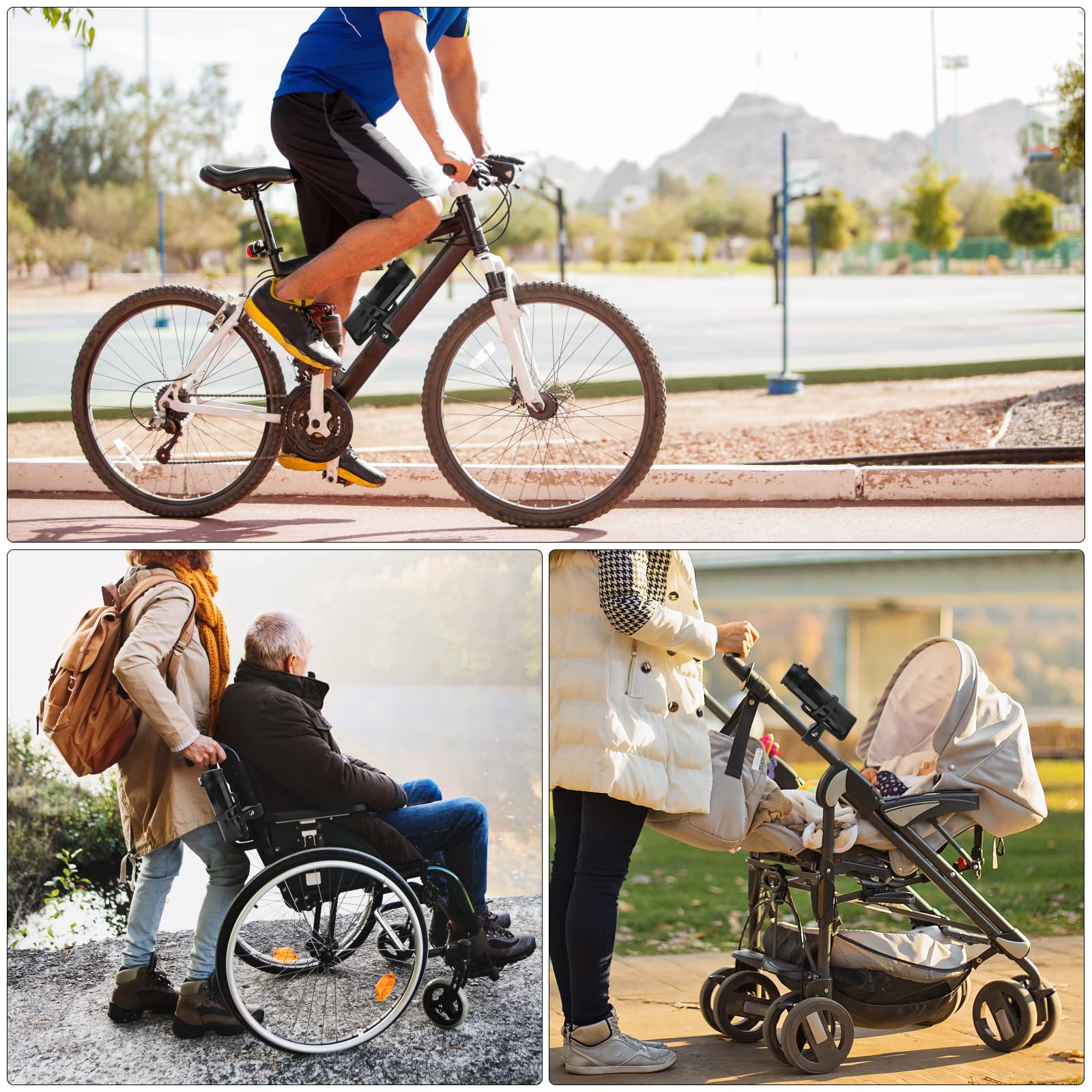 Soporte para Botellas de Bicicleta, Muy ligero para bicicleta, de Fibra de Carbono, Soporte para botellas de bicicleta, para diámetro de tubo, para bicicleta de carretera, bicicleta de montaña y niños