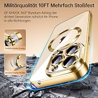 JUESHITUO iPhone 14 Pro Max Tok MagSafe Kompatibilis Kamera Védelem Erős Mágnes Karcolásvédő Női Telefontok Arany 6.7" 3