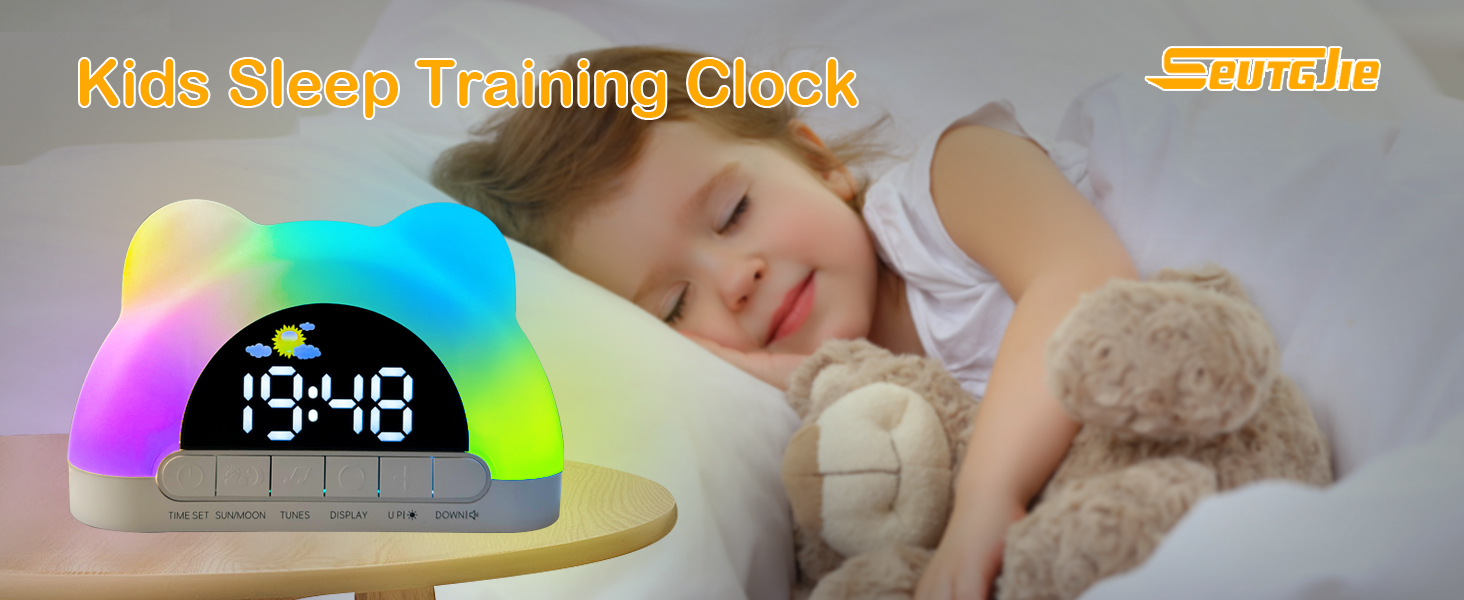Réveil Lumineux Pour Enfants Avec Entraîneur De Sommeil - 2 Alarmes, Sons Et Lumières Apaisantes