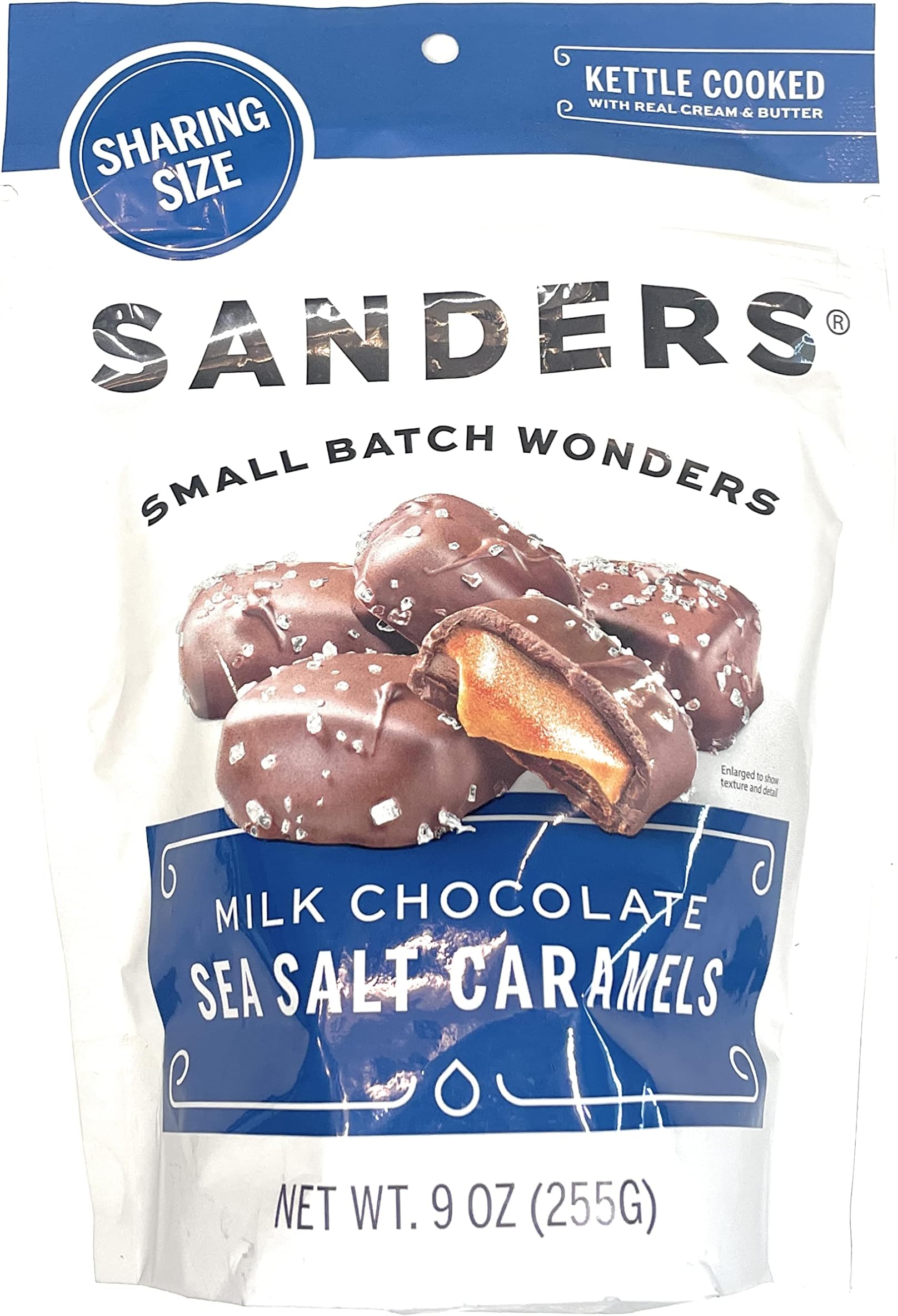 Sanders Fine Chocolate Milk Chocolate Sea Salt Caramels Sharing Size 9 oz