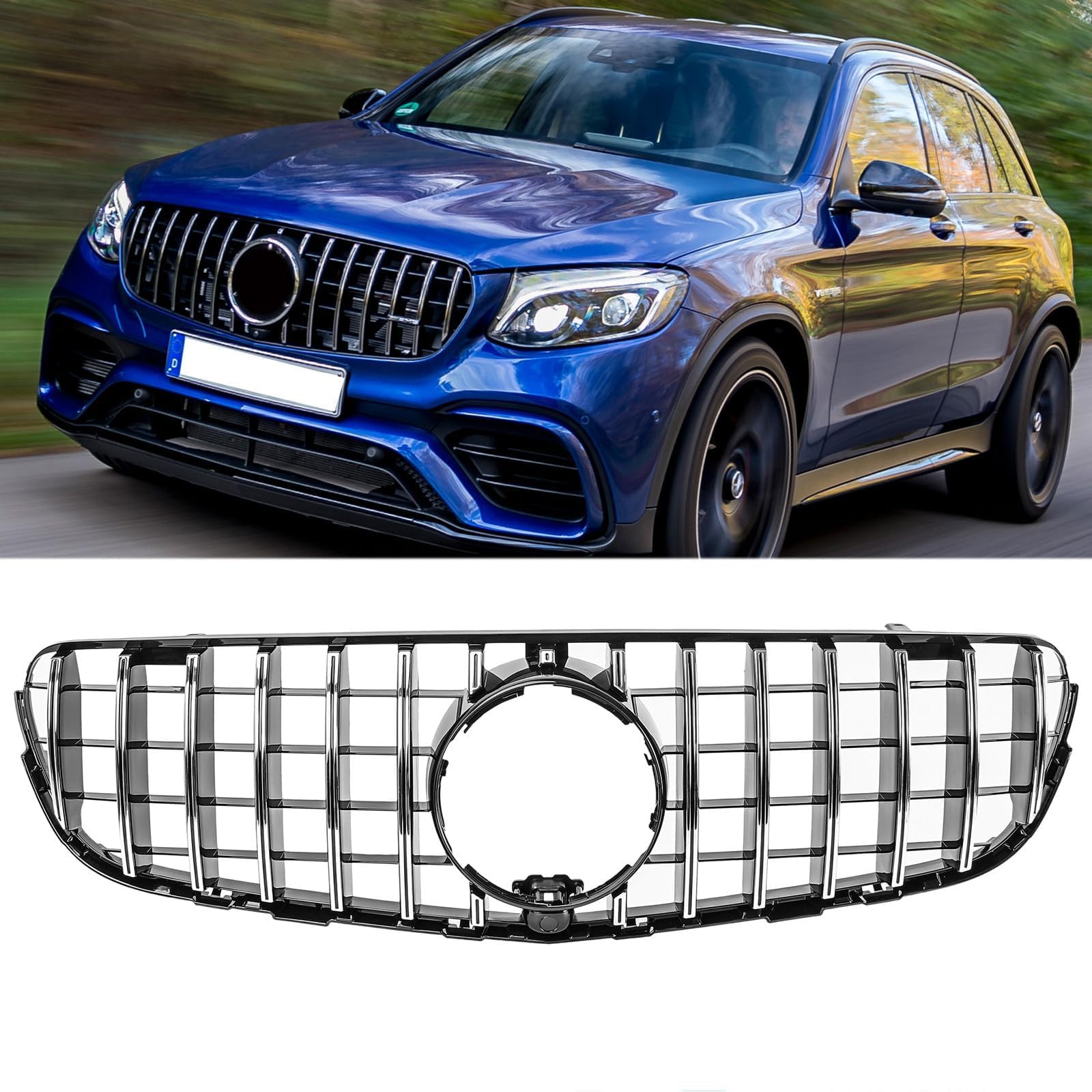 Kühlergrill Panamericana GT Glanz Schwarz Mit Kamera Für