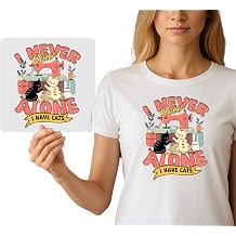 Ready-to-Press DTF Heat Transfer - Cute Cats Sewing Design | DIY Apparel Iron-On Graphic for Crafty Cat Lovers | Heat Press Decal