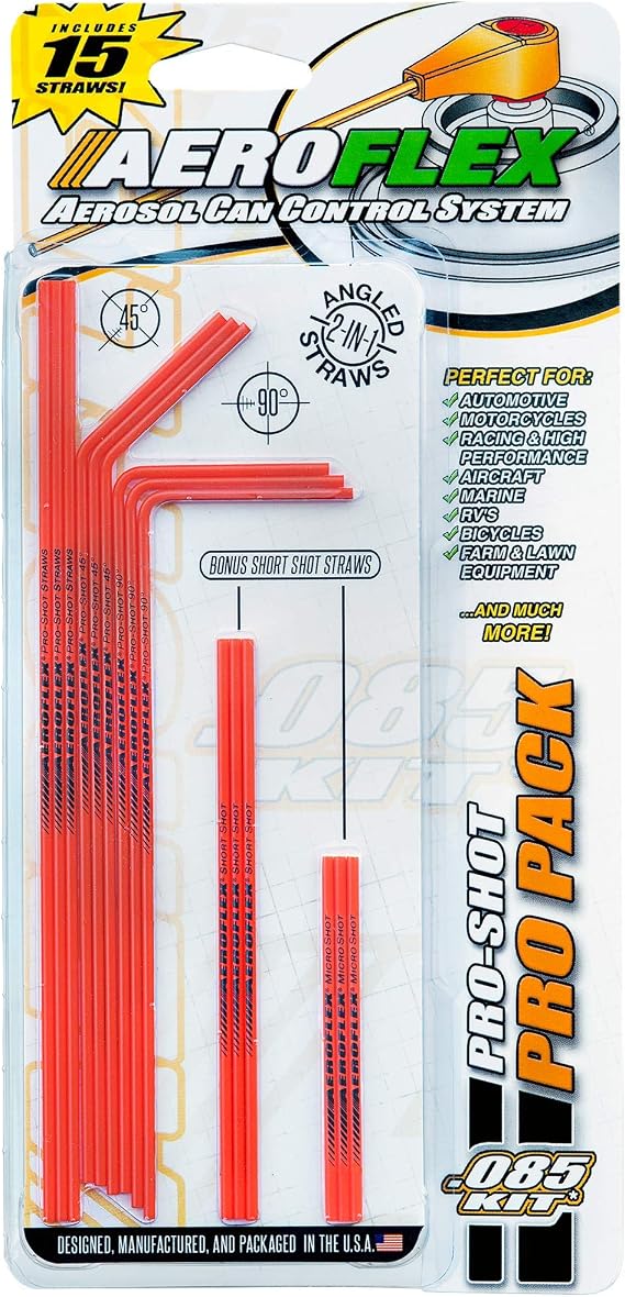 Aeroflex Aerosol Spray Can Straws for Aerosol Spray Cans and Automotive Lubricating Sprays and Penetrants. Multi Pack Spray Can Extension and Replacement Straws Reusable Aerosol Straws
