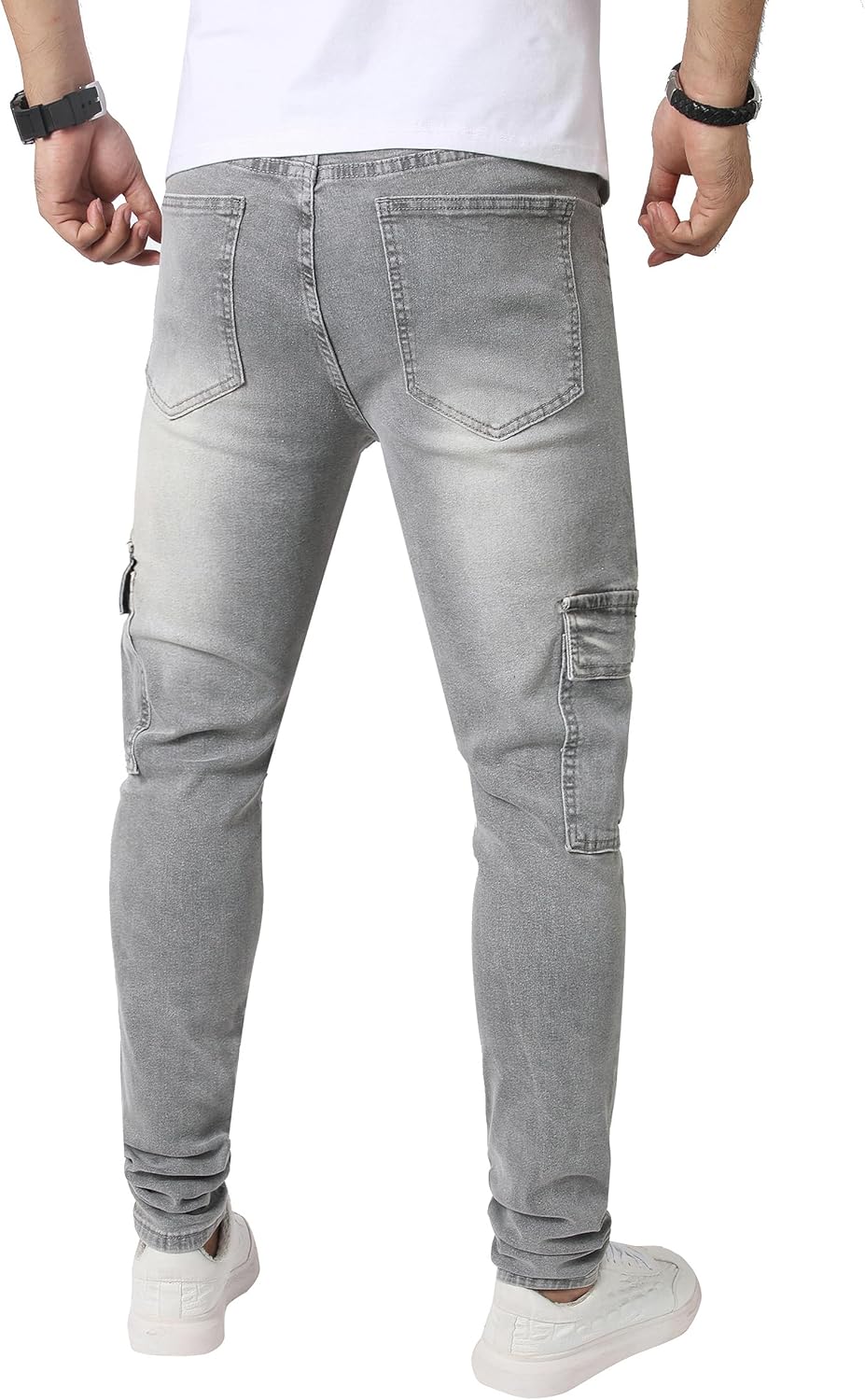 JUNBAOSS Men's Skinny Stretch Jeans Slim Ripped Jeans for Men, Distressed Tapered Leg Fashion Comfort Flex Waist Denim Pants - Image 5