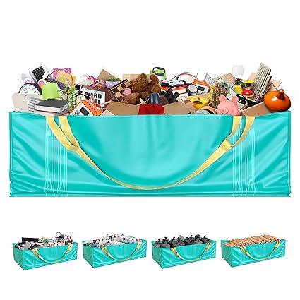 Skywin Dumpster Bag - Green Foldable and Reusable Construction Bags for Waste, Multiple Times Use During Renovations Tear Resistant and Can Hold Up to 3,500 lbs,pack of (1)