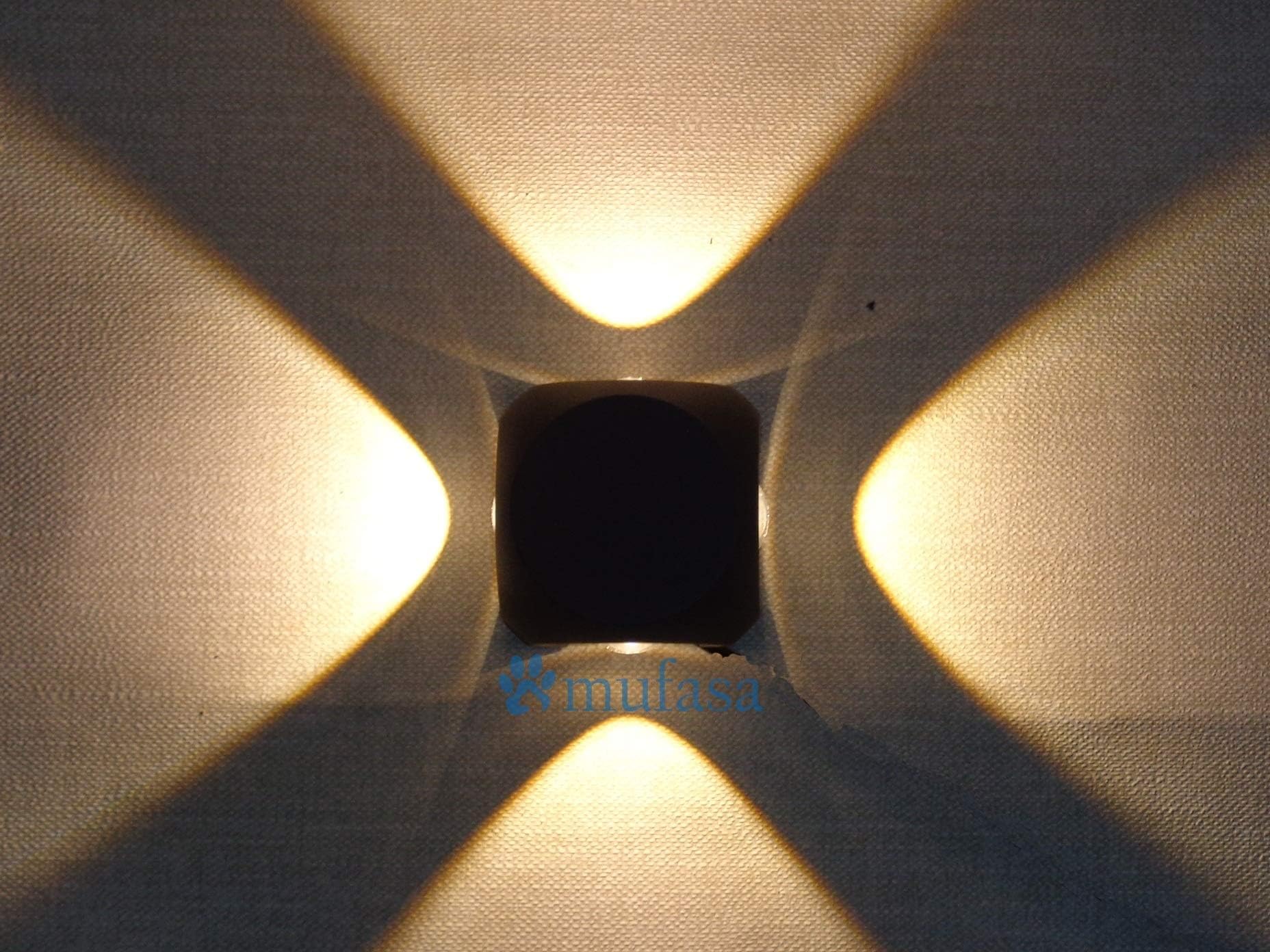 Mufasa 4 Way LED Up Down Left Right Indoor Outdoor Waterproof Wall Light Best for Entrance Gate Pillars Boundary Stairs (Aluminum Body) (Warm White)