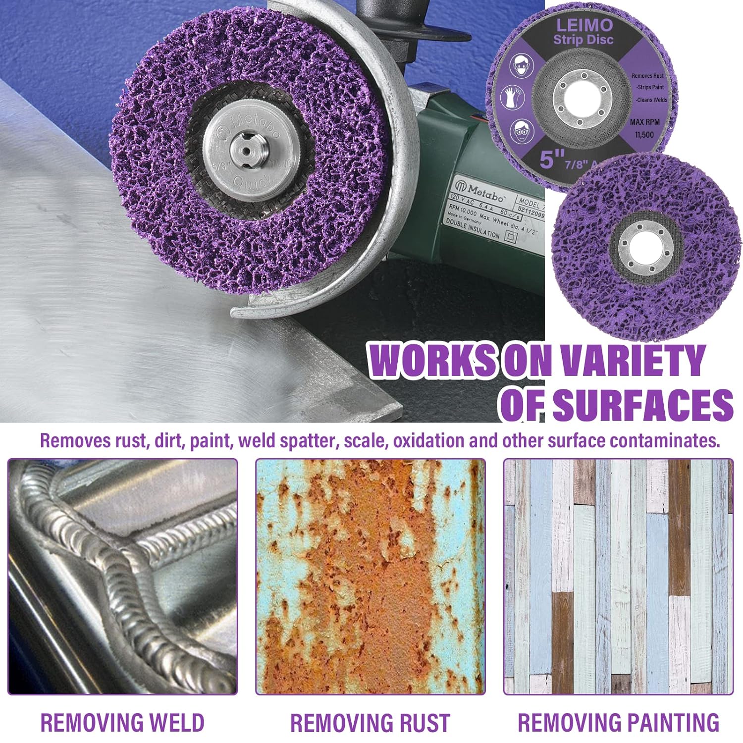 8 Pack Strip Discs Stripping Wheel for Angle Grinder,Paint Rust Remover Stripping Wheel, Paint Eater Discs for Angle Grinder (4" X 5/8'' and 5" X 7/8'')
