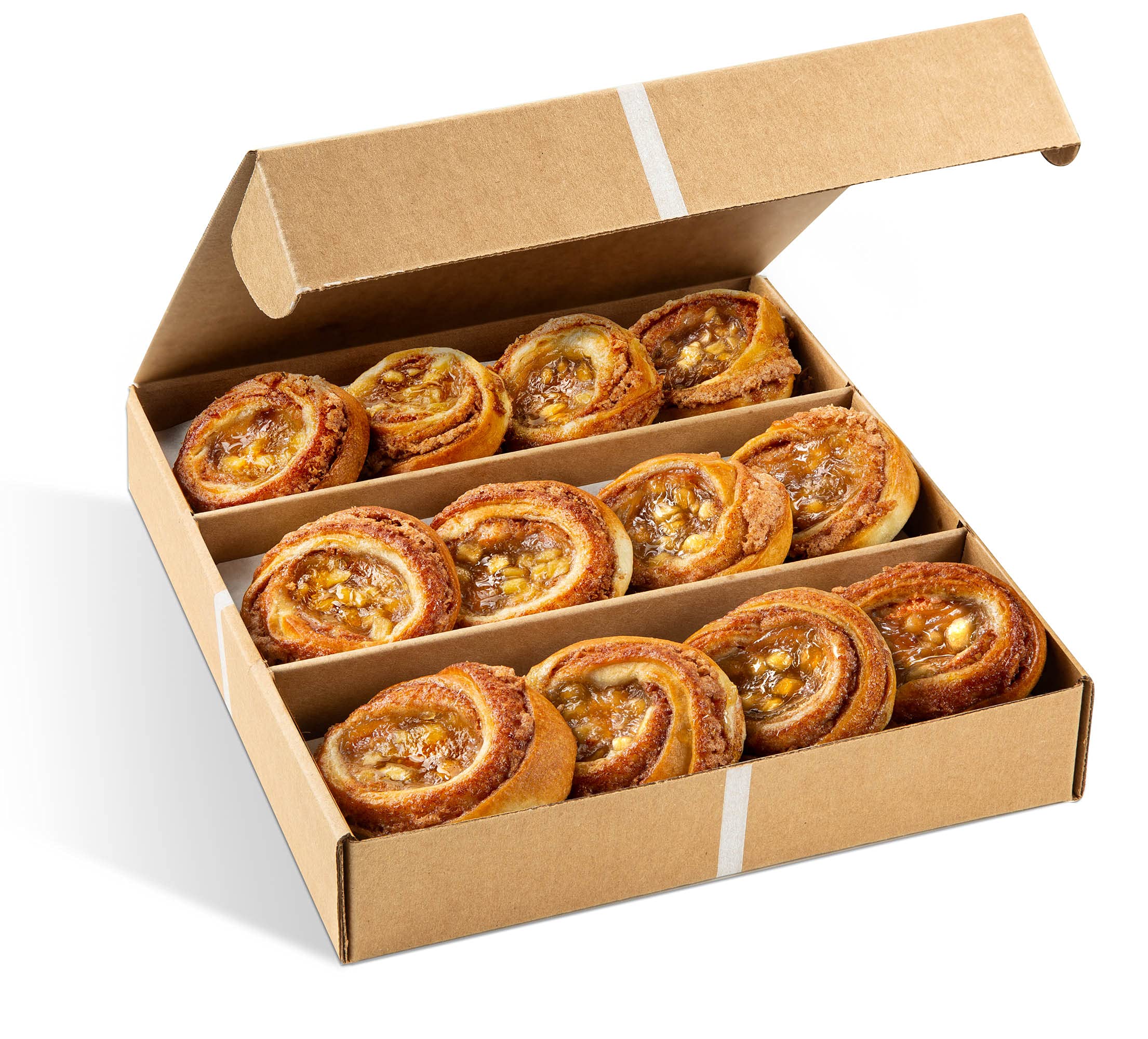 Rosh Hashanah Gifts | Fruit Danish Pastries | Gourmet Food Gift |12 Individually Wrapped APPLE Filled Cinnamon Buns | Kosher & Nut Free -Stern’s Bakery