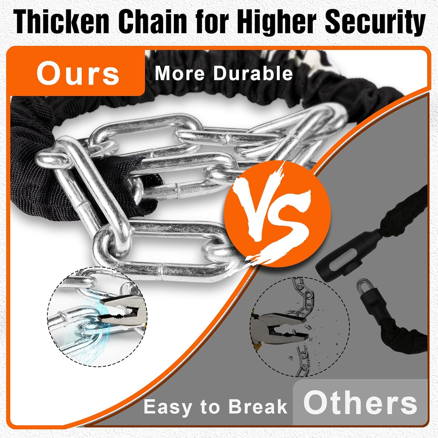 Titanker Bike Chain Locks, Bike Locks Heavy Duty Anti-Theft Bicycle Chain Lock with Keys 3 Feet Lock Chain for Bike, Motorcycle, Bicycle, Door, Gate, Fence, Grill (6mm Thick Chain) : Sports & Outdoors