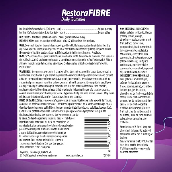 RestoraLAX RestoraLAX RestoraFIBRE Daily Prebiotic Fibre Gummies - Supplements For Men And Women, Naturally Sourced Inulin, Promotes Regularity And supports Healthy Digestive system, Gentle Constipation Relief For Adults, 90 Count in use