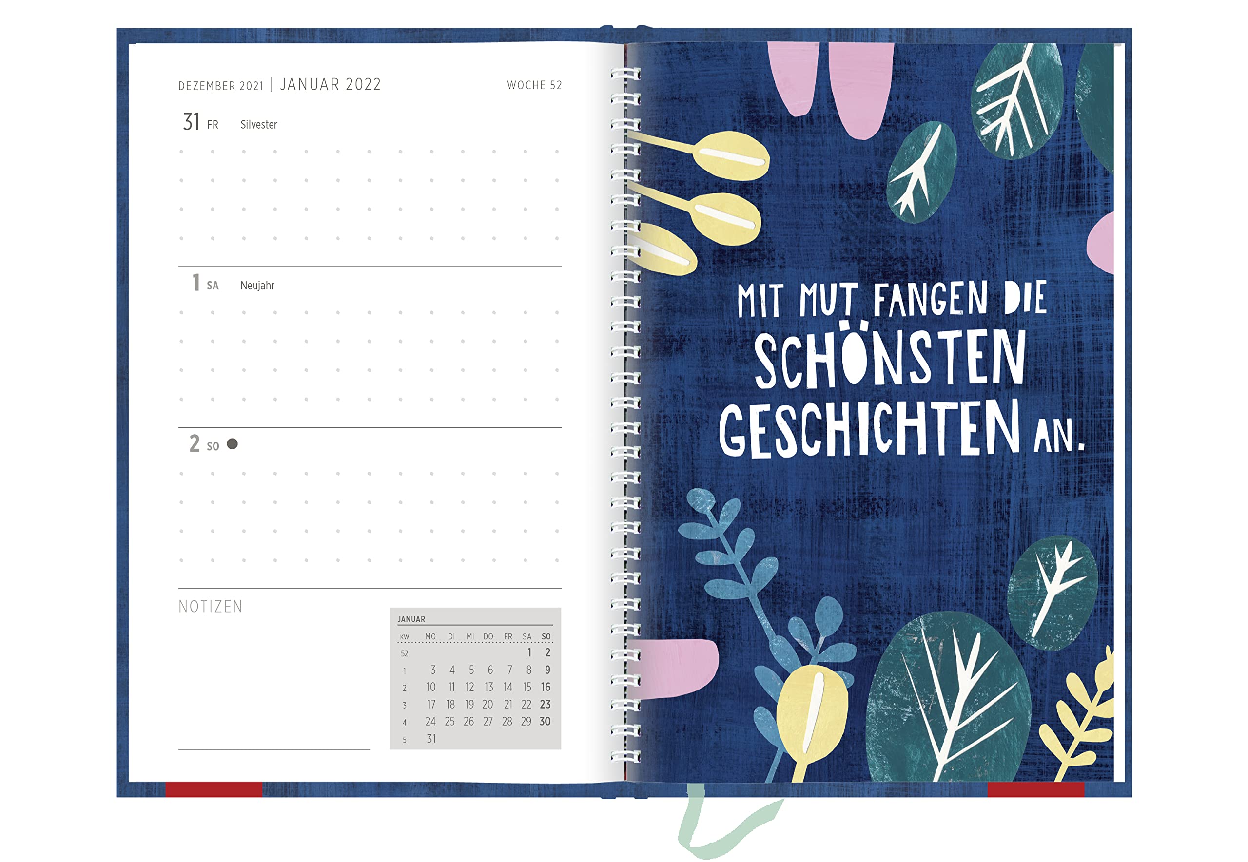 Abenteuer beginnen da, wo Pläne enden 2022: Wochenkalender mit 12 Postkarten (Terminplaner für die Handtasche)