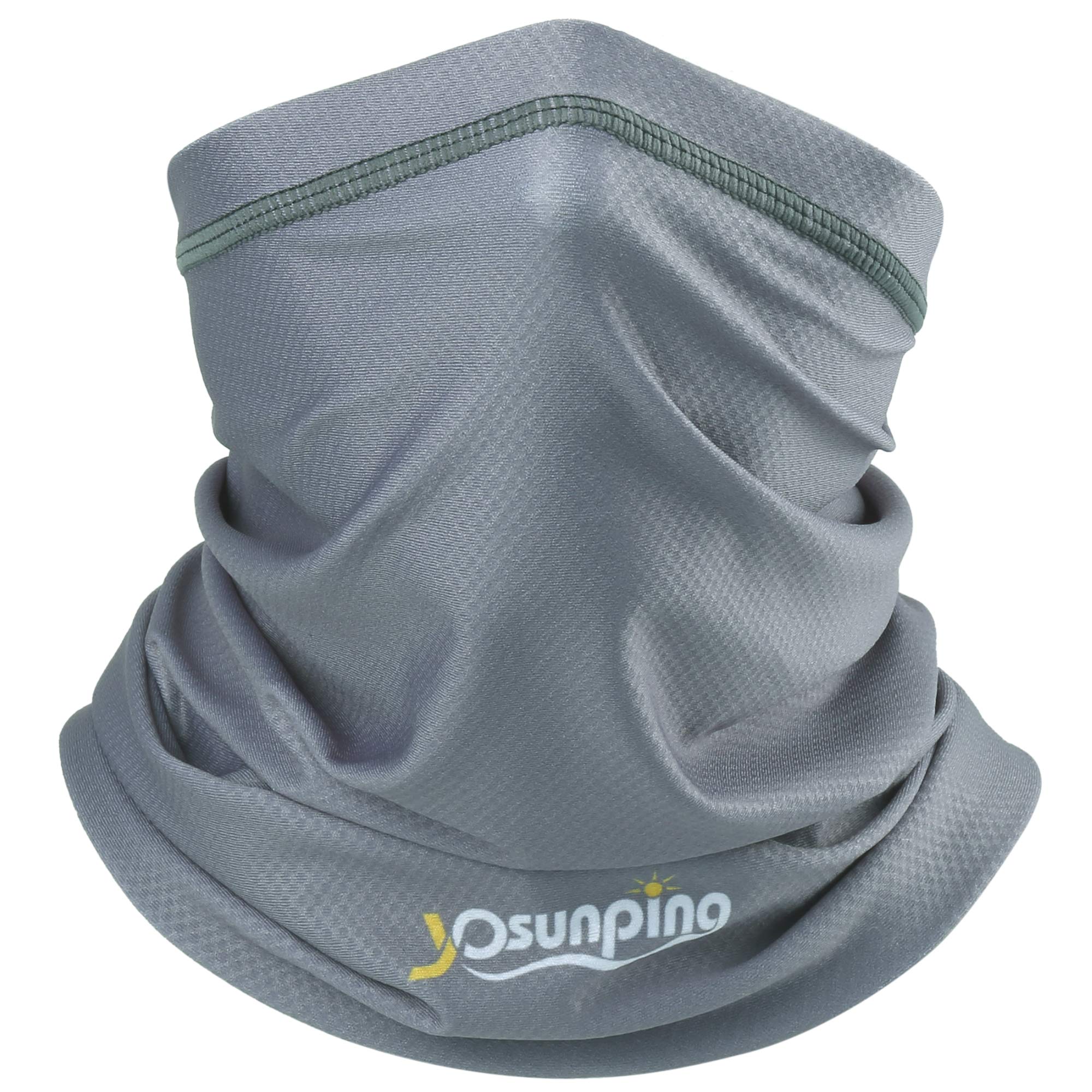 YOSUNPING Sun UV Dust Protection Breathable Elastic Scarf Neck Gaiter Face Mask for Summer Cycling Climbing Camping Hiking Fishing Hunting Running Headwear Gray 06