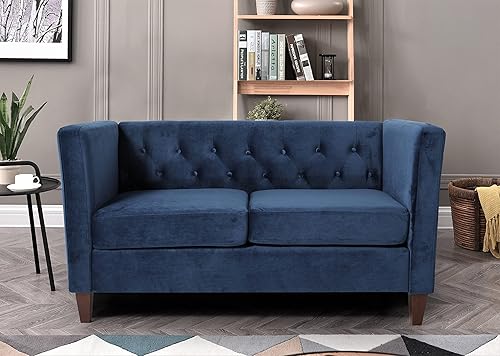 Miniatura 17 de Muebles clásicos y modernos con diseño capitoné para sala de estar, sofá universitario con relleno, cómodo sofá biplaza de terciopelo, medallón