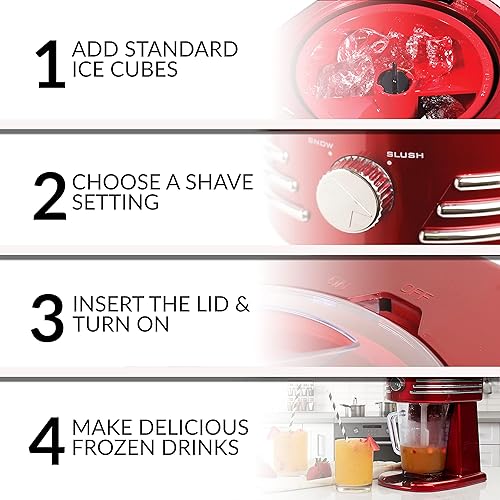 Miniatura 5 de Nostalgia FBS400RETRORED Retro Series 32 onzas estación de preparación de bebidas congeladas