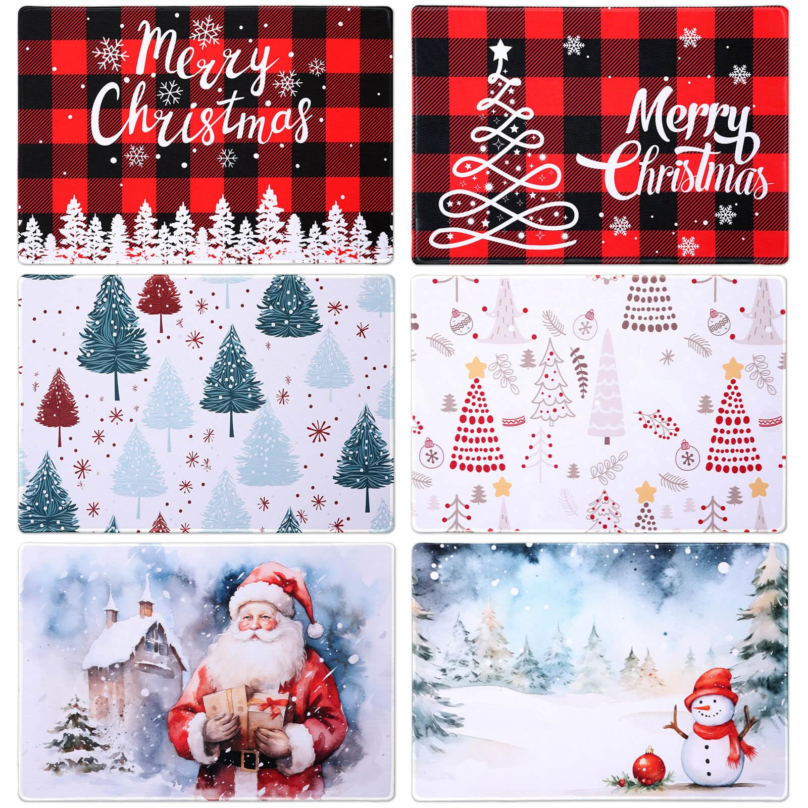 Sets de table de Noël antidérapants Billbotk pour table à manger lavables