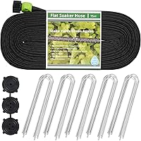 Vista 10 de Manguera de remojo plana de 15 pies, ahorra un 70% de agua, diseño a prueba de fugas, manguera de rociador de goteo de doble capa para cama de jardín
