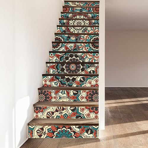 funlife 14Pcs Peel and Stick Contact Paper Stair Stickers Leather