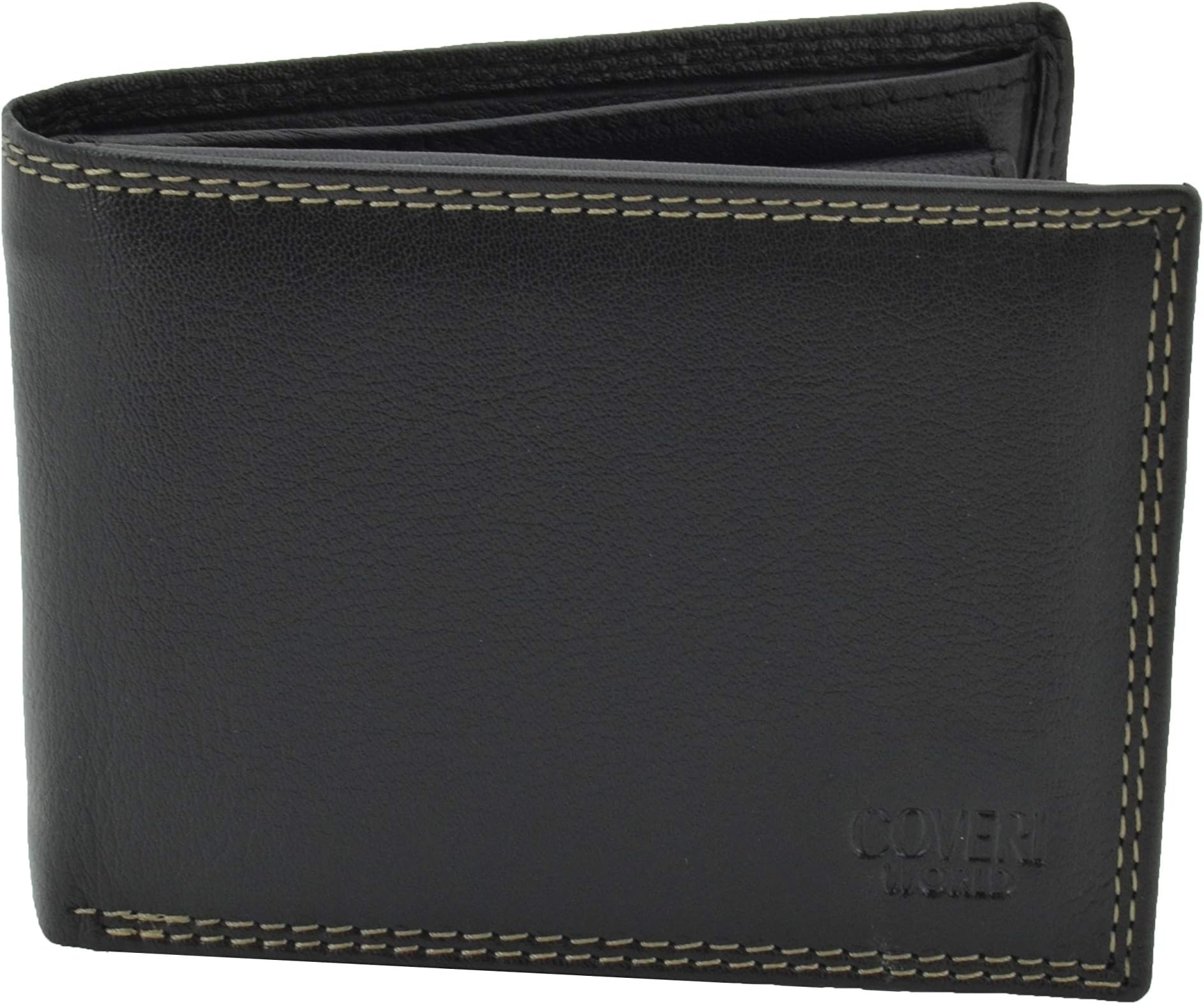 COVERI WORLDCOVERI Men's Genuine Leather Wallet with Card Holder and Regao Box