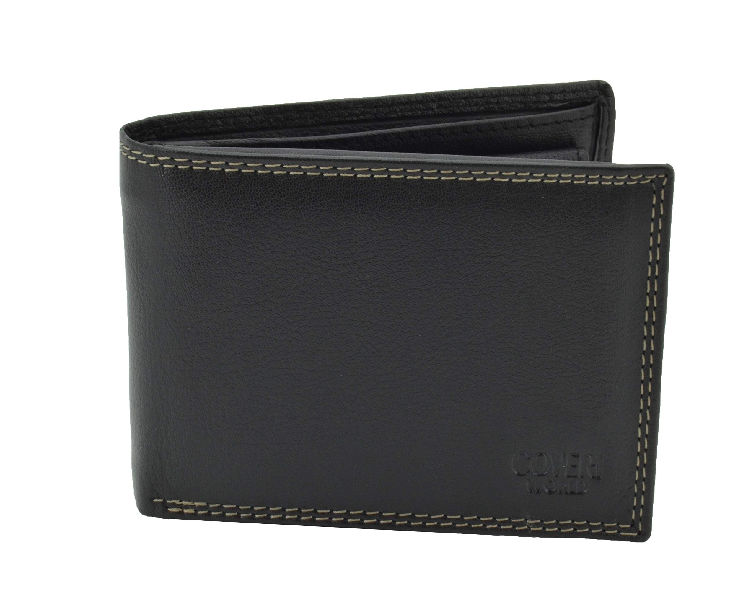 COVERI WORLDCOVERI Men's Genuine Leather Wallet with Card Holder and Regao Box