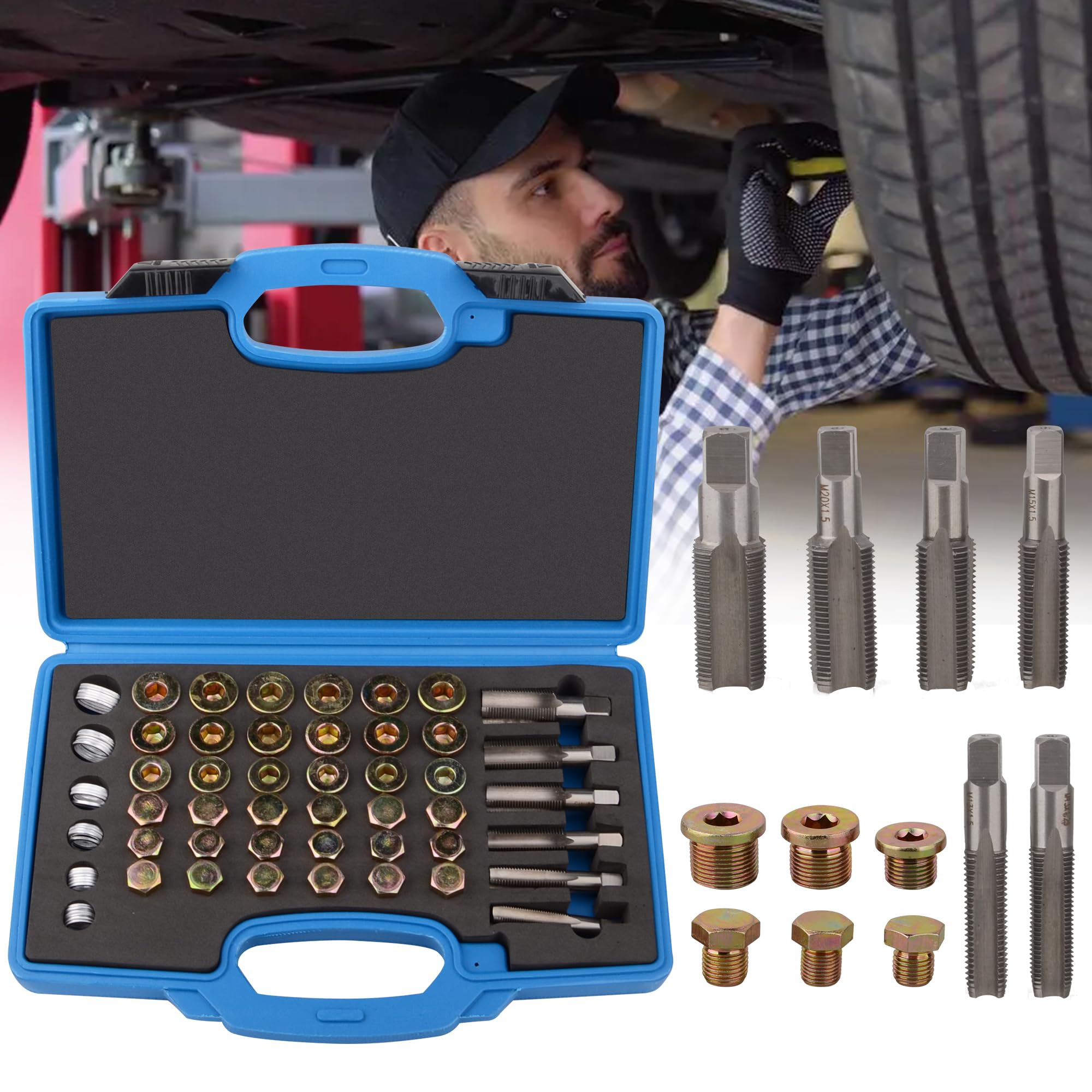 DAYUAN 114 pezzi coppa olio riparazione vite pallido olio kit di riparazione M13 x 1,25 | M13 M15 M17 M20 M22 x 1,5