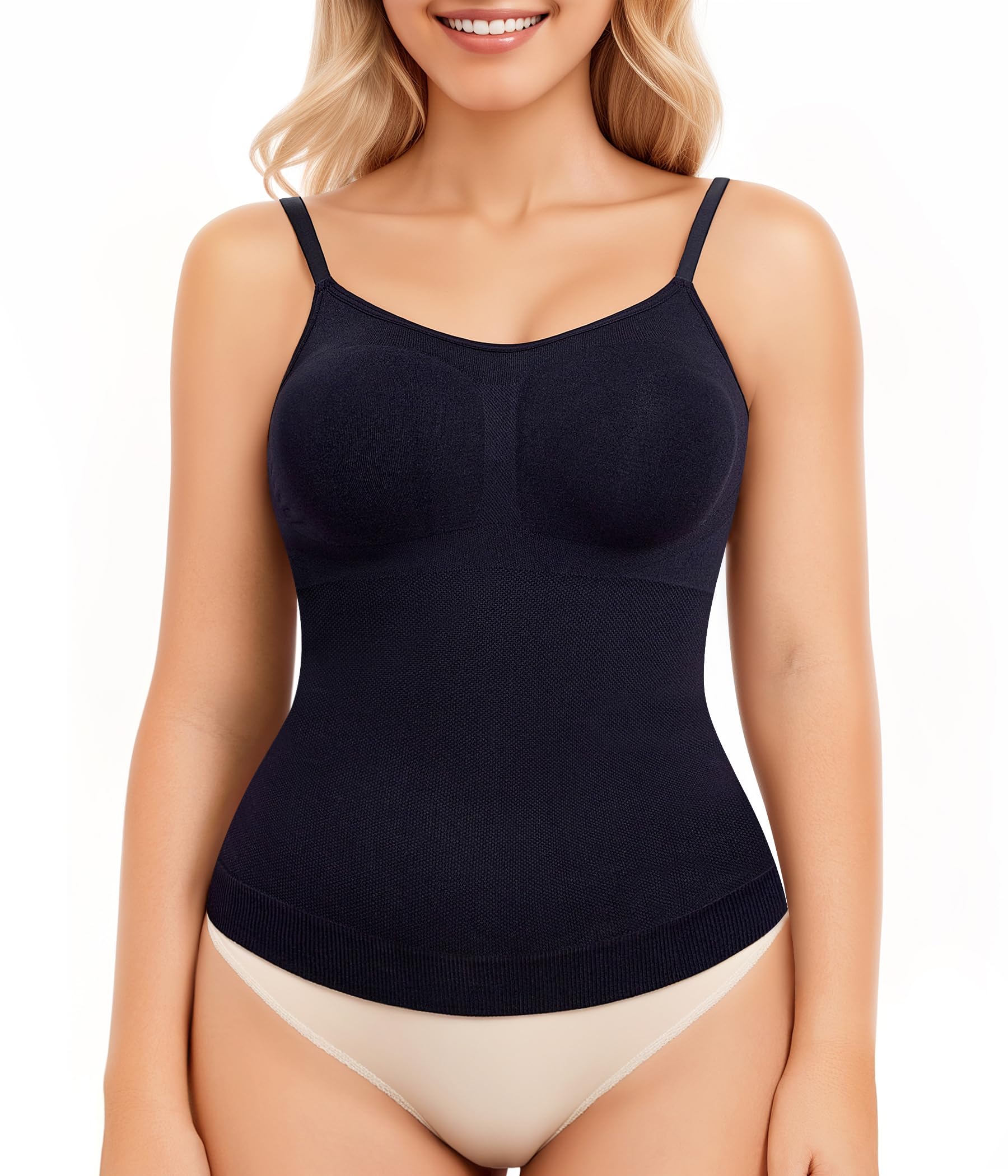 EleadyWomens Compression Tank Tops Seamless Body Shaper Tummy Control Workout Shapewear Camisole Tops