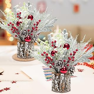 2 Pack Christmas Table Decorations, 14 Inch Christmas Centerpiece Small ...