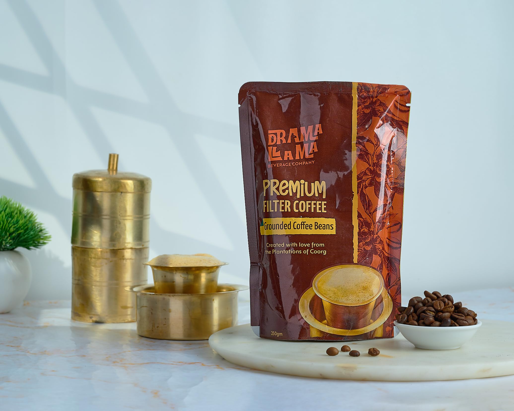 Drama Llama Premium Filter Coffee 250g | 80% Arabica & Robusta Coffee + 20% Roasted Chicory | Blend with Smooth Body & Caramel Notes | Estate-Grown Beans | Traditional Taste, Modern Roast