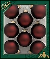 Vista 16 de Christmas By Krebs Adornos de bola de Navidad de vidrio sin costuras de diseñador hechos en EE.UU., 2 5/8" (67mm), 8 piezas