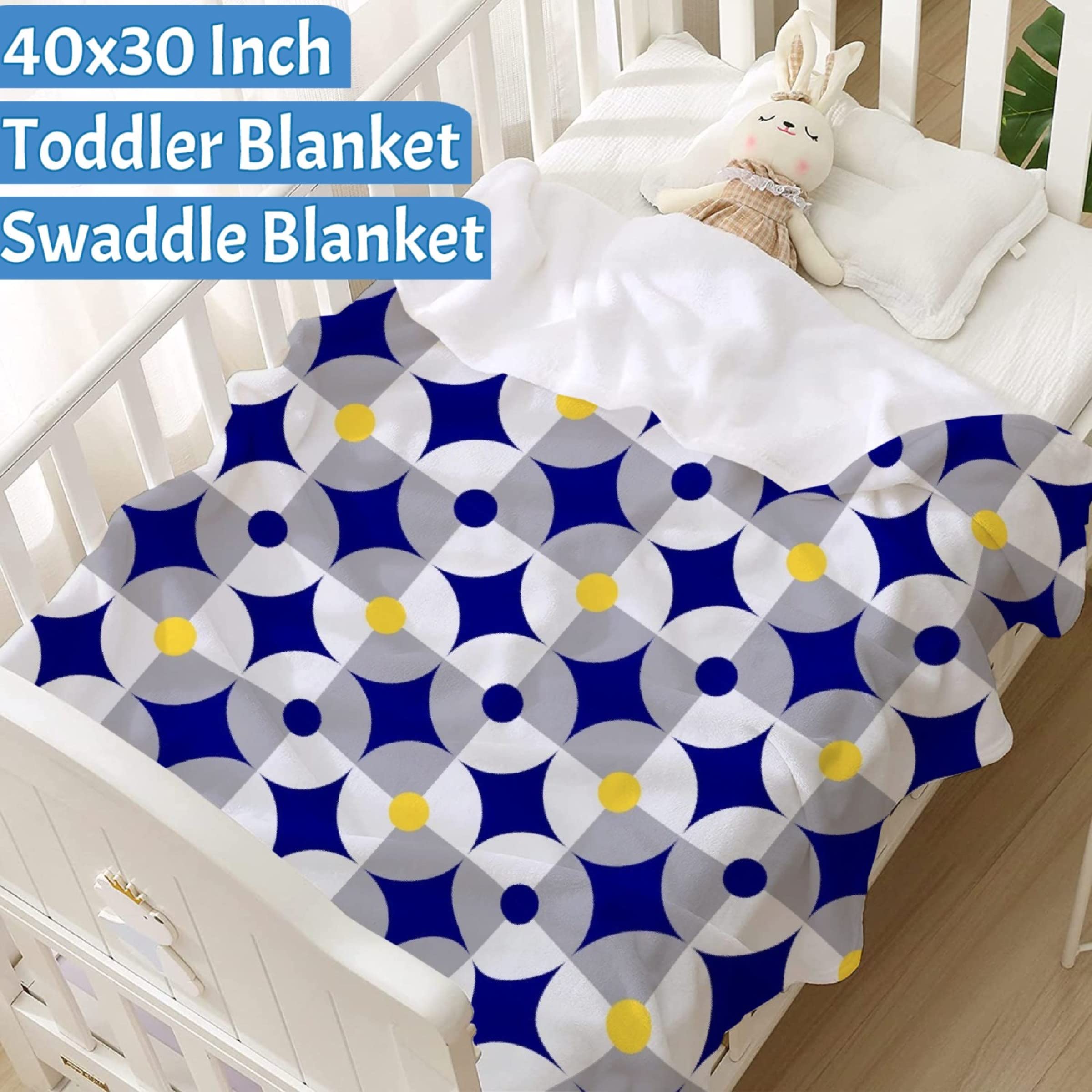 Ottoy Retro Circles and Square Super Soft Micro Fleece Blankets Quilt Plush Lightweight Dual-Sided Decorative Couch, Sofa, Travel, Lap, Bed Throw Blanket,60