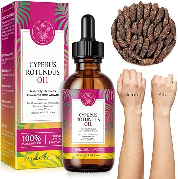 Cyperus Rotundus Oil, Cypress Oil for Hair Removal, Moisturizing & Soothing Hair Removal Oil For Reducing Body Hair Growth, Suitable for All Skin Types, 60ml 1PCS