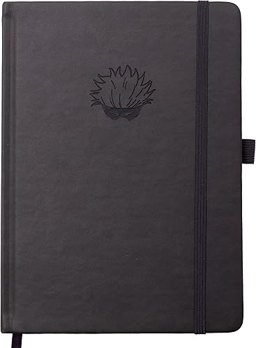 Onigiri Notebooks Drop 4 Jujutsu Kaisen inspirado en Gojo (negro) Diario de tapa dura A5 de cuero vegano  Paquete de calcomanías gratis  Cuadrícula