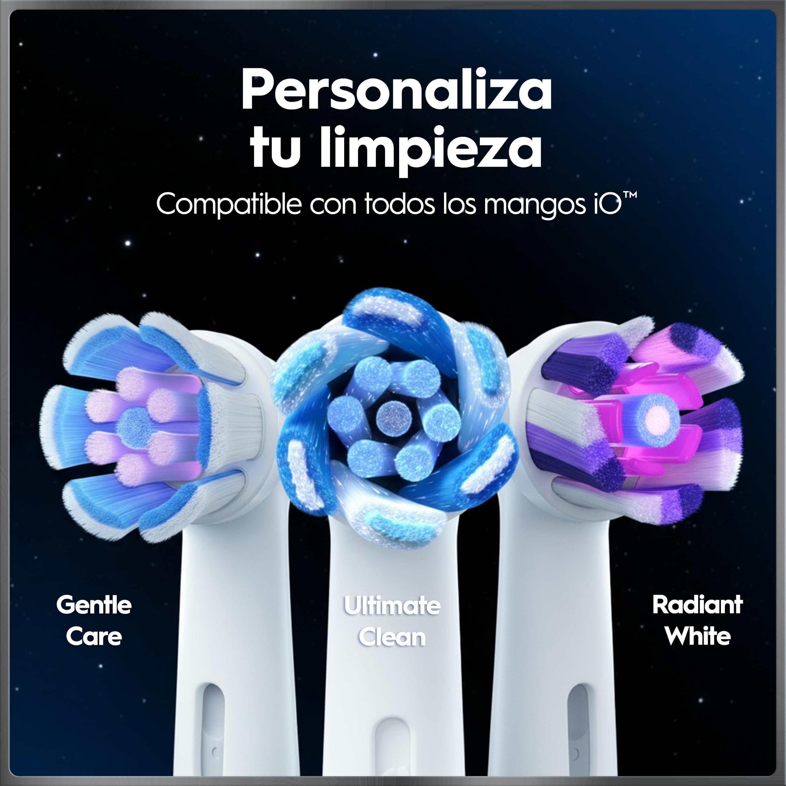 Oral-B iO 10 Cepillo de Dientes Eléctrico Blanco, con 3 Cabezales y 1 Estuche Cargador de Viaje, Diseñado por Braun