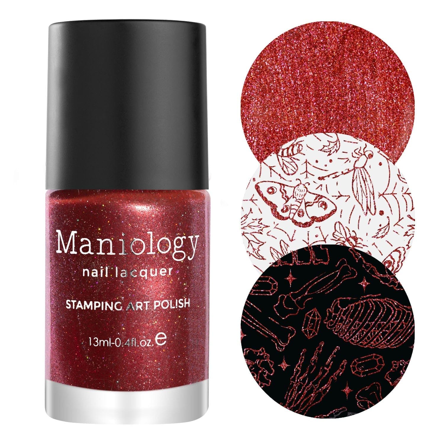 Maniology Casting Spells Holo-Sanded Stamping Polish Set | 3-Piece Halloween Colors (Blue, Red, Purple) – 13ml Bottles with Gritty Holographic Texture for Spooky Nail Art Designs & DIY Manicures