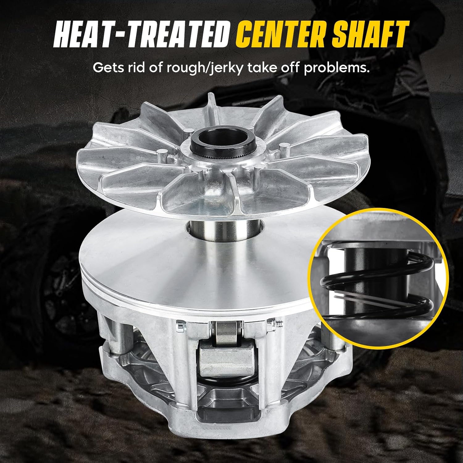 Primary Drive Clutch for Polaris 2015-2019 Ranger XP 900/ Crew 900, 2015-2023 RZR 900 (including 900 S, 4 900, Trail, Trail S), Pretuned With Weights & Spring, Replaces for 1323283, 1323130