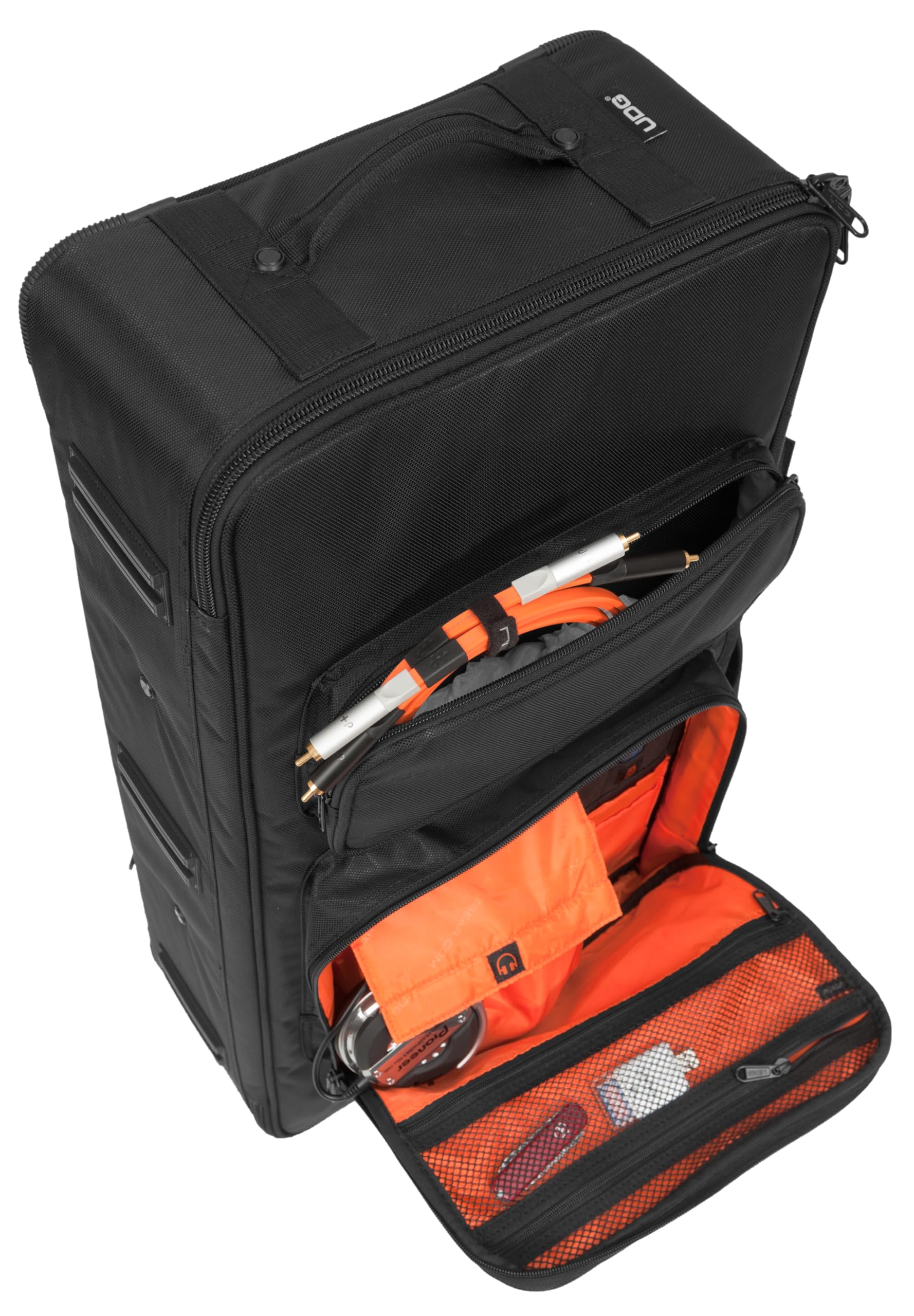 UDG Ultimate MIDI Controller Rucksack Large MK2, Schwarz Orange | Große DJ-Controller-Tasche, passend für Denon SC6000 und mehr; Wabenrahmen, gepolsterte Wände, wasserbeständig